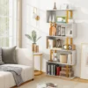 Bücherregal Weiß Standregal mit 5 Ebenen S-förmig Büroregal freistehend 70 x 24 x 157 cm