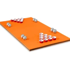 Beer Pong Schwimmender Teppich Wassermatte Schwimmmatte 176 x 90 x 3,5 cm Orange + Schwarz