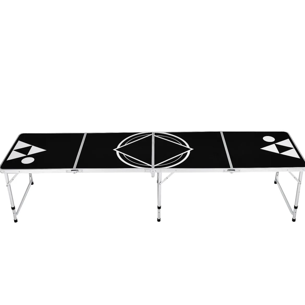 Beer Pong Tisch Partyspiele klappbar Bierpong Tisch Campingtisch Trinkspiele höheverstellbar Schwarz