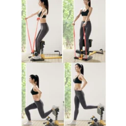 Beintrainer 8-in-1 Multifunktionaler Kniebeugentrainer Trainingsgerät für Liegestütze Bauchmuskel Gelb und Schwarz