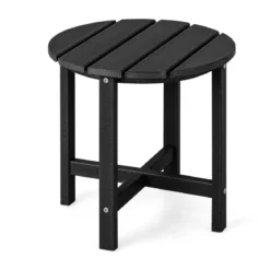 Beistelltisch Kleiner Gartentisch aus UV-beständigem Kunststoff Schwarz/Teak/Grau/Weiß