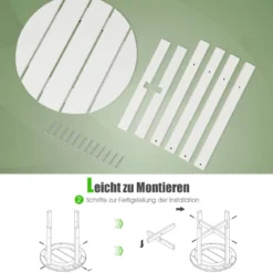 Beistelltisch Kleiner Gartentisch aus UV-beständigem Kunststoff Schwarz/Teak/Grau/Weiß