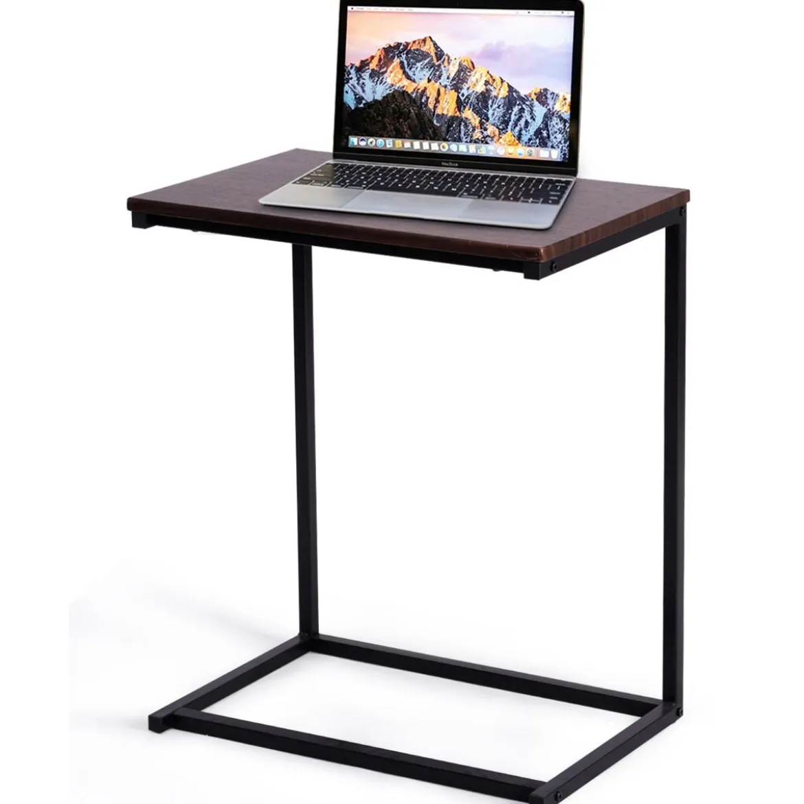 Beistelltisch Laptoptisch Computertisch PC Tisch Seitentisch Metall + Holz 55 x 35 x 65 cm Kaffee