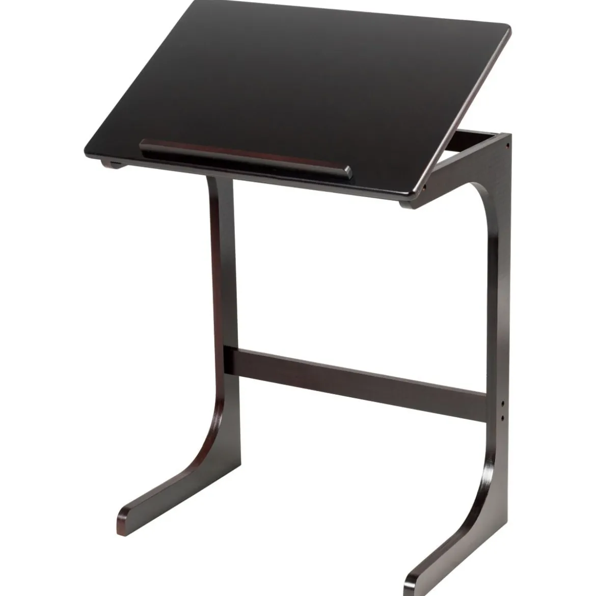 Beistelltisch Laptoptisch C-förmig Kaffeetisch Computertisch Bambus Stehtisch mit Metallgestell Couchtisch Braun