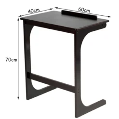 Beistelltisch Laptoptisch C-förmig Kaffeetisch Computertisch Bambus Stehtisch mit Metallgestell Couchtisch Braun