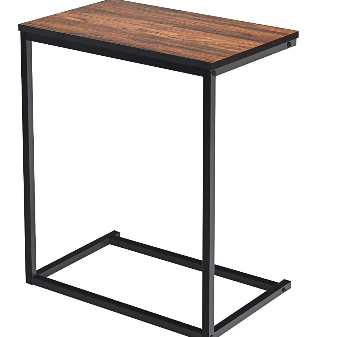 Beistelltisch Laptoptisch Sofatisch Notebooktisch Pflegetisch Metall und Holz 55 x 35 x 65 cm Braun
