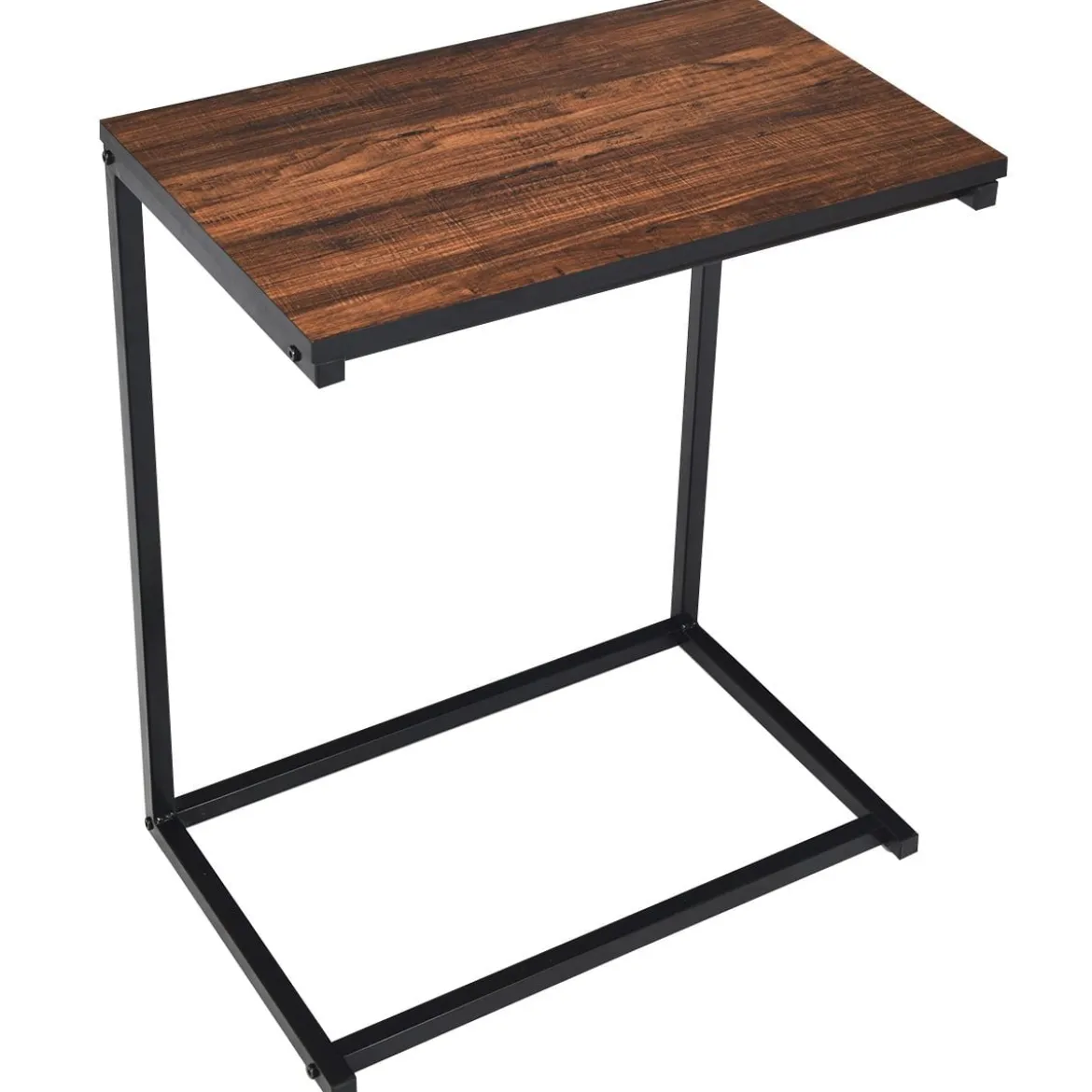 Beistelltisch Laptoptisch Sofatisch Notebooktisch Pflegetisch Metall und Holz 55 x 35 x 65 cm Braun