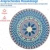 Beistelltisch mit Mosaikplatte aus Keramikfliesen Bistrotisch mit Gebogenen Metallbeinen Blau