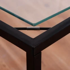 Beistelltisch Nachttisch Couchtisch Kaffeetisch Balkontisch Glastisch Metall + Hartglas