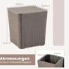Beistelltisch wetterfest Sitzhocker mit abnehmbarem Deckel und Stauraum 38,5 x 38,5 x 42,5 cm Braun