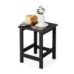 Beistelltisch Witterungsbeständiger HDPE Adirondack Tisch 36 x 36 x 47 cm Schwarz/Braun/Grau/Weiß