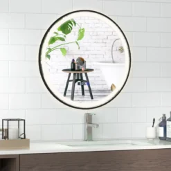 Beleuchteter Badezimmerspiegel mit 3-farbigem LED-Licht & Memory-Funktion & Antibeschlagfunktion