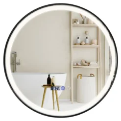 Beleuchteter Badezimmerspiegel mit 3-farbigem LED-Licht & Memory-Funktion & Antibeschlagfunktion
