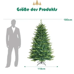 Beleuchteter 180 cm Weihnachtsbaum Klappbarer Weihnachtsbaum mit 420 LED-Lichtern Grün