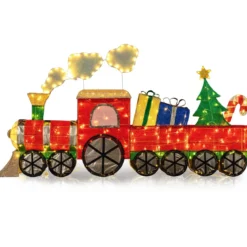Beleuchteter Zug Set mit Realistischem Rauch Weihnachtszug mit Weihnachtsbaum & LED-Lichter