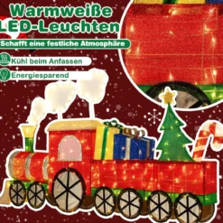 Beleuchteter Zug Set mit Realistischem Rauch Weihnachtszug mit Weihnachtsbaum & LED-Lichter