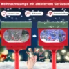 Beleuchtete Weihnachtsstraßenlampe 150cm rote Weihnachtslaterne mit Musik