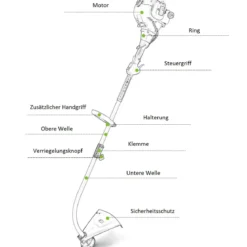Benzin Rasentrimmer 800 W Freischneider Garten Kantenschneider mit Handgriffe Grün 167 x 21 cm
