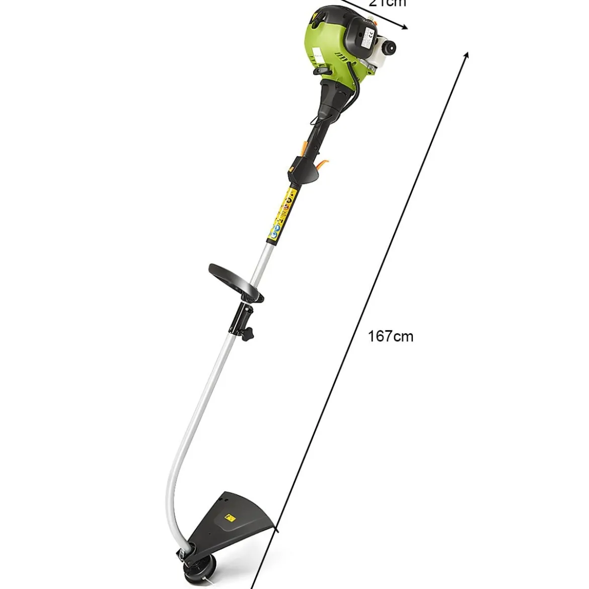 Benzin Rasentrimmer 800 W Freischneider Garten Kantenschneider mit Handgriffe Grün 167 x 21 cm