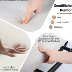 Übergroßer Akzentstuhl mit Extra Breitem & Tiefem Sitz Polsterstuhl Belastbar bis 250 kg Beige