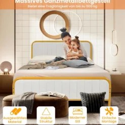 Überzogenes Doppelbett mit gepolstertem Kopfteil geräuschfreie Matratzen-Grundlage
