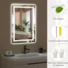 Beschlagfreier LED-Badezimmerspiegel mit 3 Lichtfarben & Memory-Funktion Beleuchteter Wandspiegel
