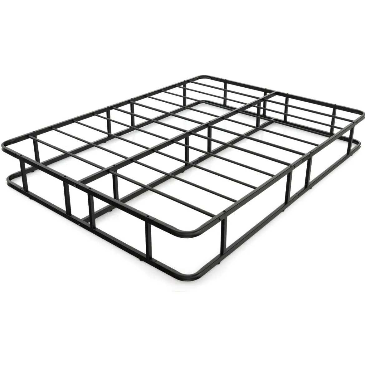 Bettgestell aus Metall Metall-Bettrahmen Plattform-Bettgestell mit Metallleistenunterstützung Schwarz 200 x 140 x 26 cm