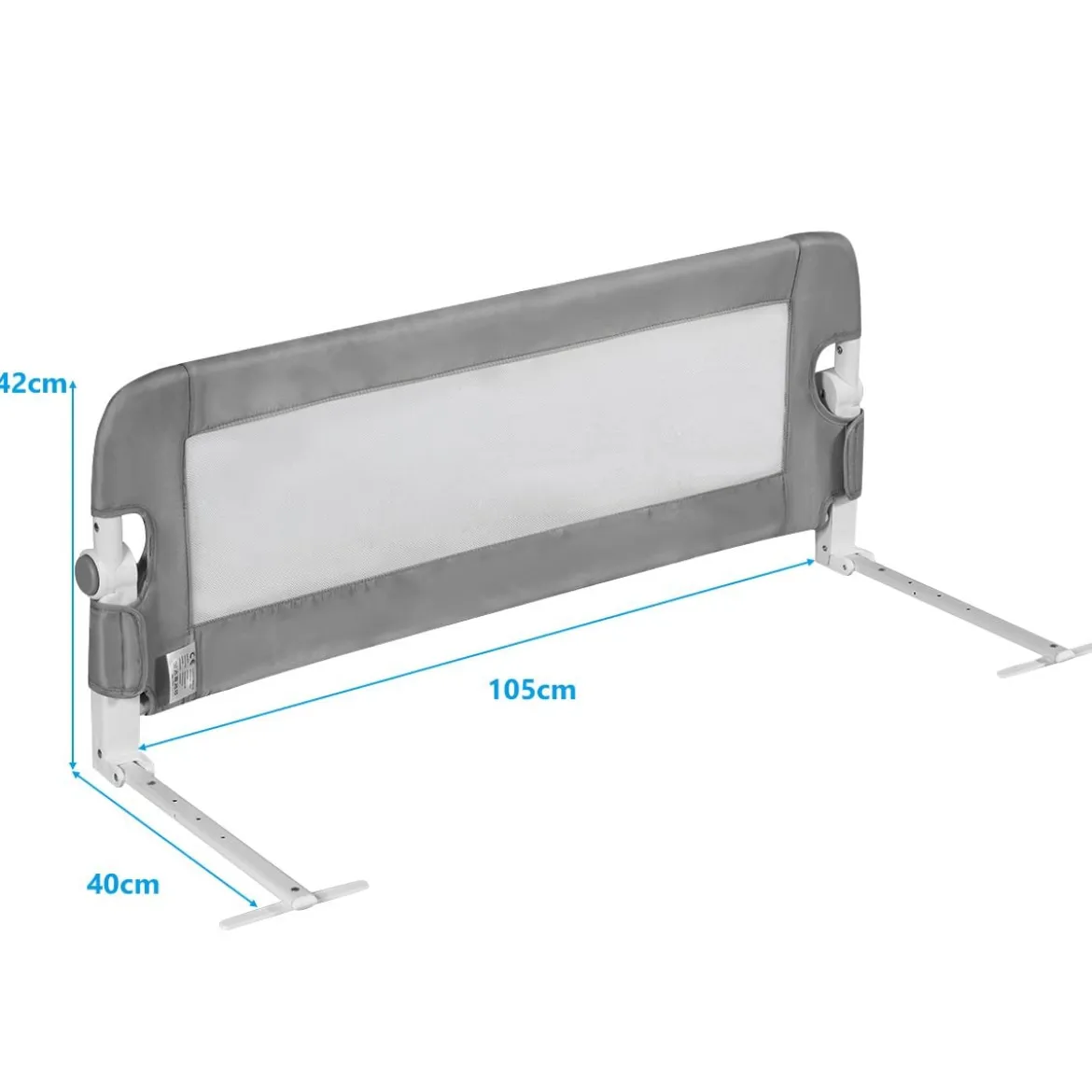 Bettgitter für Kleinkinder klappbares Sicherheitsgitter 105 x 40,5 x 42 cm Dunkelgrau