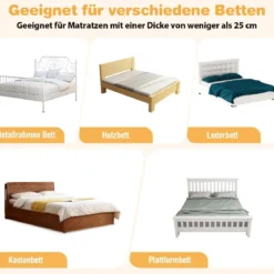 Bettgitter Sicherheitsgitter für Kleinkinder mit weichem Schaumstoff mit Gurt 105 x 40 x 42 cm Weiß