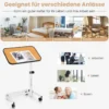 Betttisch auf Rollen höhenverstellbarer Pflegetisch mit in Mehreren Winkeln neigbarer Platte 60,5 x 40 x 73-93 cm Natur