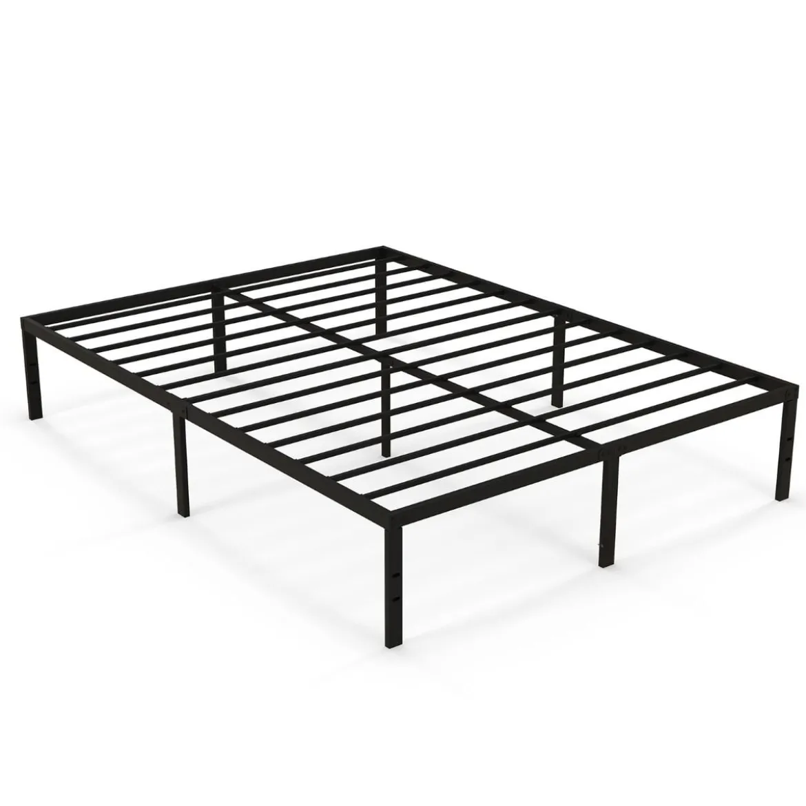 Bett 160 x 200 cm Bettgestell aus Metall Bettrahmen Metallbett Doppelbett Schwarz