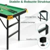 Billardtisch klappbar Billiard Tisch mit Zubehörset Pooltisch mit 2 Queues 2 Kreiden Dreieck & Bürste 122 x 64 x 78 cm Grün