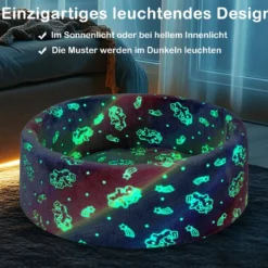 Bällebad für Babys mit Abnehmbarem Bezug im Dunkeln Leuchtendes Rundes Spielbecken