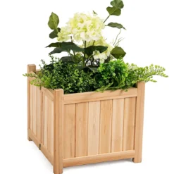 Blumenkasten Hochbeet Holz Blumenbeet Blumentopf klappbar Pflanzkasten Garten Frühbeet 38x38x35cm