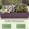 Blumenkasten mit Rankgitter & Rollen Hochbeet mit Spalier & Abflusslöchern Pflanzkasten Braun