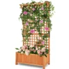 Blumenkasten mit Spalier & Dach & Rankgitter & Drainagelöchern Pflanzkasten Gartenspalier