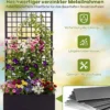 Blumenkasten Pflanzkasten mit Rankgitter Pflanzkübel aus Verzinktem Stahl 90 x 40 x 180,5 cm