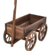 Blumenwagen Holz Pflanzwagen mit 4 Rädern Blumenkarre 120 x 43x 53,5 cm Braun