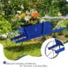 Blumenwagen mit 9 Magnetischen Zubehörteilen & 1 Eisenrad & 2 Griffen Pflanzwagen Blumenkarre Blau