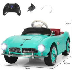 BMW Kinder Elektroauto mit Fernsteuerung & Scheinwerfern & Musik & Hupe Elektrofahrzeug Grün