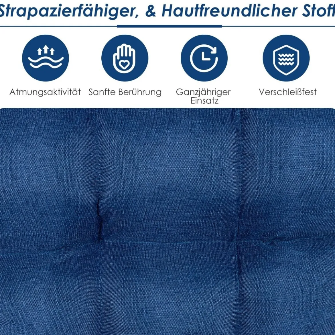 Boden-Klappstuhl 4-Fach Verstellbares Gaming-Bodensofa mitRückenlehne Blau