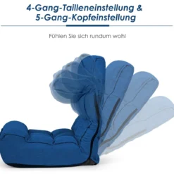 Boden-Klappstuhl 4-Fach Verstellbares Gaming-Bodensofa mitRückenlehne Blau