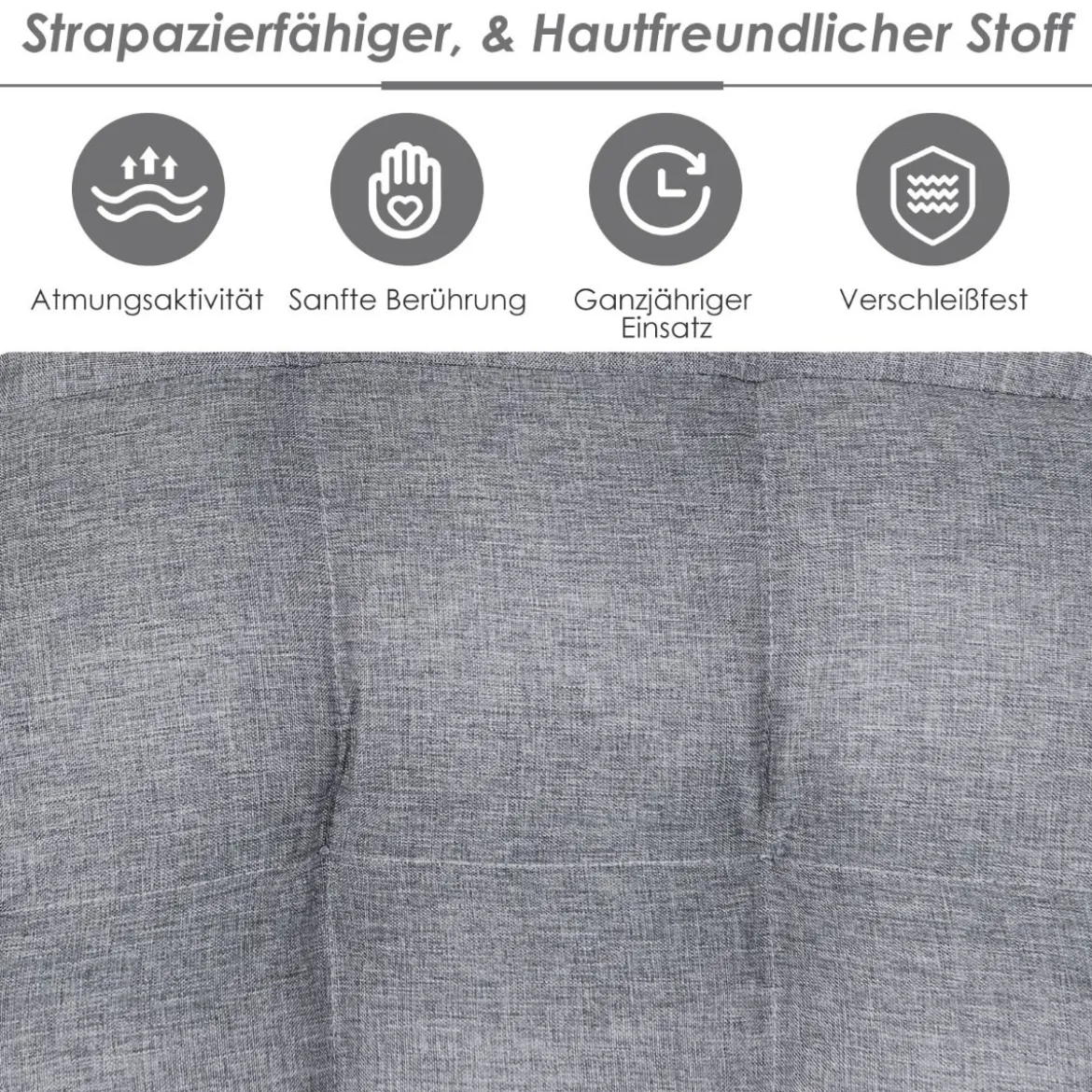 Boden-Klappstuhl 4-Fach Verstellbares Gaming-Bodensofa mitRückenlehne Grau