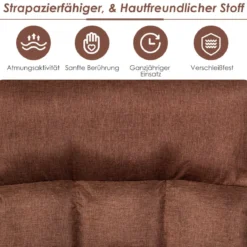 Boden-Klappstuhl 4-Fach Verstellbares Gaming-Bodensofa mitRückenlehne Kaffee