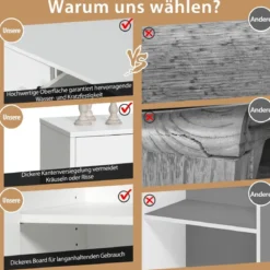 Bodenschrank Moderner Lagerschrank mit 2 Türen 72 x 34 x 85,5 cm Weiß