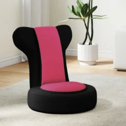 Bodensessel faules Sofasessel mit verstellbarer Kopf- & Rückenlehne schwammgepolsterte Sitzkissen Rosa
