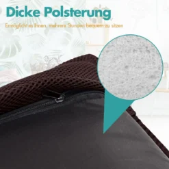 Bodensofa Bodensessel mit 6- stufig Verstellbarer Rückenlehne Meditationsstuhl Kaffee