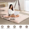 Bodensofa Bodenstuhl 6-Stufig Einstellbares Bodensessel mit 2 Kissen 180 x 98 x 18 cm Beige