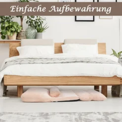 Bodensofa Bodenstuhl 6-Stufig Einstellbares Bodensessel mit 2 Kissen 180 x 98 x 18 cm Beige