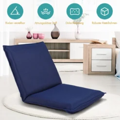 Bodenstuhl Bodensessel Bodensofa verstellbarer Gaming-Stuhl bequeme Rückenlehne Marineblau